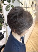 グレイヘア大人ショート骨格矯正カット50代60代髪型