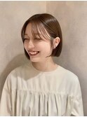 大人ボブ×パツっとボブ×オリーブカラー×20代30代