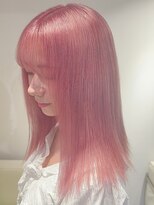ベレーザ 渋谷(BELEZA)&nbsp;9236ミルクティーピンクハイトーンカラー韓国艶髪レイヤーボブ