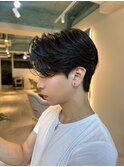 センターパート/刈り上げなし/ダウンパーマ/韓国ヘア