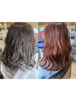 デザインカラーはもちろん、白髪ぼかし・明るい白髪染めまで幅広く対応◎年代問わず家族で通えるサロン◇