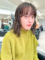 ヴェイン 渋谷(vain)&nbsp;ウェーブヘア 前髪パーマ アッシュブラウン グレージュ