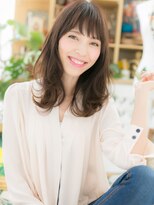 カバーヘア イヴ 戸頭店(COVER HAIR EVE)&nbsp;斜めバングオリーブグレージュ韓国風巻きc6戸頭20代30代40代