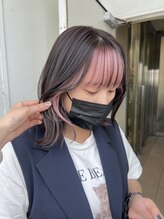 【さりげなお洒落】ハイトーン不安なら、インナーもオススメ★イヤリングも人気◎［天神/インナーカラー］