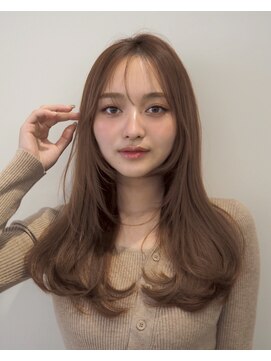 ノイ(noi) 顔周りレイヤーカットくびれヘアミルクティーベージュカラー