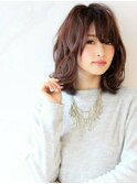 ■SOLセンター南・5-22■暖色系カラーくせ毛風ふわミディ