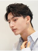フェザーショート毛流れセンターパートフェザーパーマ微分け原宿