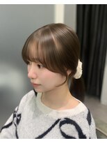 シェス 梅田茶屋町(shes)&nbsp;顔周りカット+オリーブブラウン/アリサ