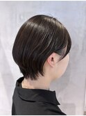 調布イルミナカラーマッシュショートヘアミルクティーベージュ