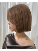 切りっぱなしボブマロンブラウン梅田