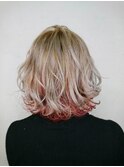 【flor 戸塚】*グレージュベージュ×レッドインナー*