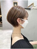 大人可愛い20代30代40代小顔ワンサイドショートボブ丸み前下がり