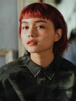 ウェル 高崎上大類店(well)&nbsp;ワインレッド切りっぱなしボブ[高崎/高崎駅]