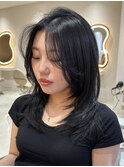ザクザクレイヤーカット巻き方簡単ミディアムロング韓国表参道