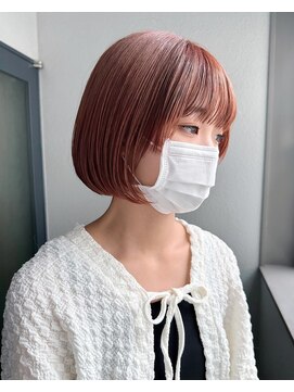 レリー バイ アルティナ 川越店(Lelie by artina) オレンジカラー_ステップボーンカット_ぱっつん前髪2