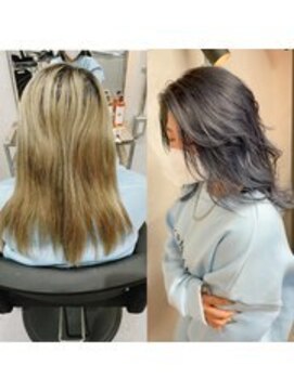 リベット(Re:Bet) ブルーシルバーバレイヤージュ　[髪質改善][心斎橋]