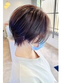 大人ショートボブ×モーヴブラウン