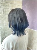 【ANGELICA 東　玲那】　ウルフカット×ブルー