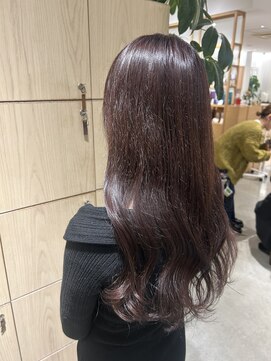 アドラーブル 万代店 (adorable) 大人可愛いブリーチなし透明感カシスピンクカラー20代30代