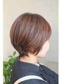 大人可愛い　前髪あり　丸み　ショートカット◎30代40代50代60代