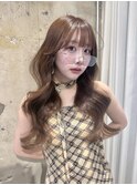 マロンベージュ×小顔レイヤー×韓国風巻き【ayana】