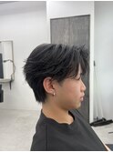 フェザーショート　ニュアンスパーマ　センターパート