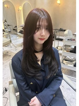 ジーナ 天神(Zina) カシスレッド/韓国ヘア/春カラー/レイヤーカット