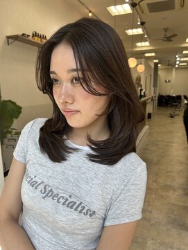 アンス 大阪梅田(ANs.) 大人美人艶カラーベージュ小顔カット透明感レイヤーロング
