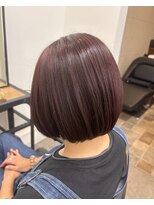 ウフアンビアンス(Oeuf.ambiance)&nbsp;デザインカラー大人グロッシーボブ～レッドブラウン～
