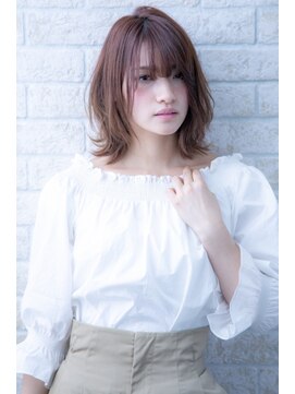 ヘアーアートシフォン 川口東口店(hair art chiffon) オレンジ&インナーハイライトで抜け感レイヤーのレトロボブ