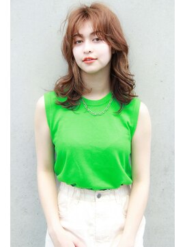 フェリア 梅田(FERIA) 【梅田　茶屋町】フェザーバング×マロンベージュ×こなれミディ