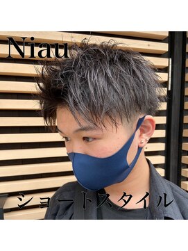 ニアウ 太田店(Niau) メンズショートツイストスパイラルパーマツーブロック波巻き