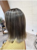 きりっぱなしバレイヤージュカラー