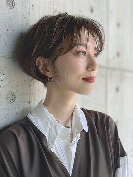 クラン(Chlan) 大人小顔ショート×ナチュラルブラウン×ウエットヘア