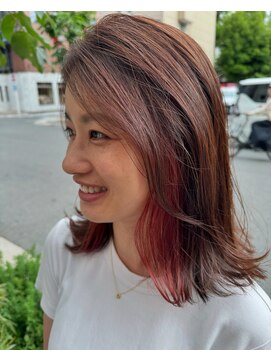 サル(saru) #インナーカラー × #ピンクベージュ