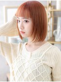 ぱっつん前髪ミルクティーピンク小顔ミニボブc5浦和10代20代30代
