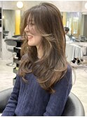 レイヤーカット バタフライカット ミディアムレイヤー かきあげ