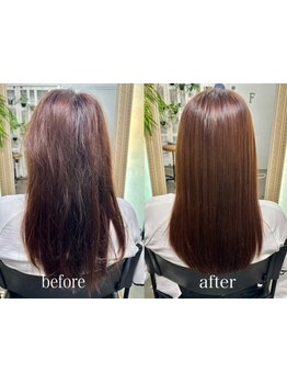 髪質に合わせた薬剤選定で、髪に優しくナチュラルなストレートを叶えます。【髪質改善/縮毛矯正】