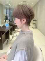 アース 栄店(HAIR&MAKE EARTH) earthショートレイヤーボブミルクティー丸みショートボブ