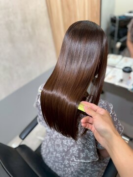 髪質改善/ココアベージュ/小顔カット/縮毛矯正／レイヤーカット