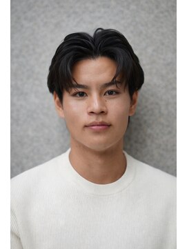 にもう センターパート/メンズヘア