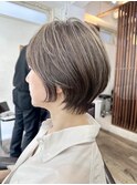 大人可愛い20代30代40代50代くびれショートボブ丸みショート