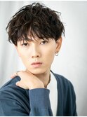 20代30代ダークアッシュ刈り上げ無造作マッシュパーマI南越谷
