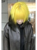 ダブ アオヤマ(DaB AOYAMA)&nbsp;黒染め履歴から　ルーツカラー　イエローブロンド　裾カラー