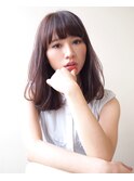 毛先ワンカール×ミディアムロング