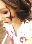 ☆痛そうなペイントハロウィン（傷）メイク～(*^-^*)♪