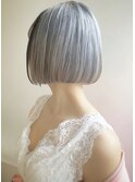 外国人風ホワイトアッシュ&切りっぱなしミニボブ【高田馬場】