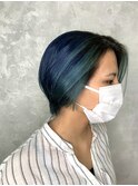 フェイスラインカラー　ブルーカラー