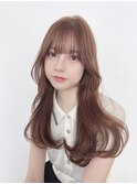 ブリーチなし柔らかベージュカラー レイヤーカットくびれヘア