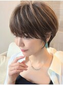 斜めバング/絶壁解消/20代/30代/40代/ショート【橋本】